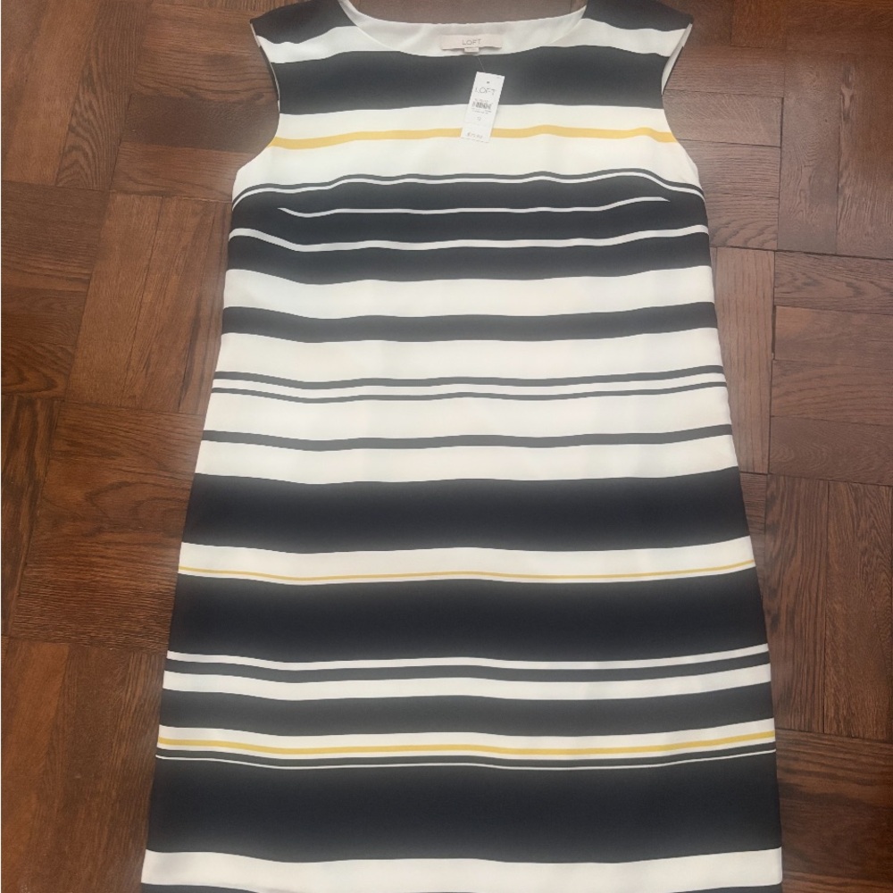 LOFT Sleeveless Dress with Stripes